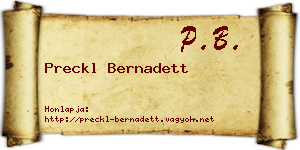 Preckl Bernadett névjegykártya